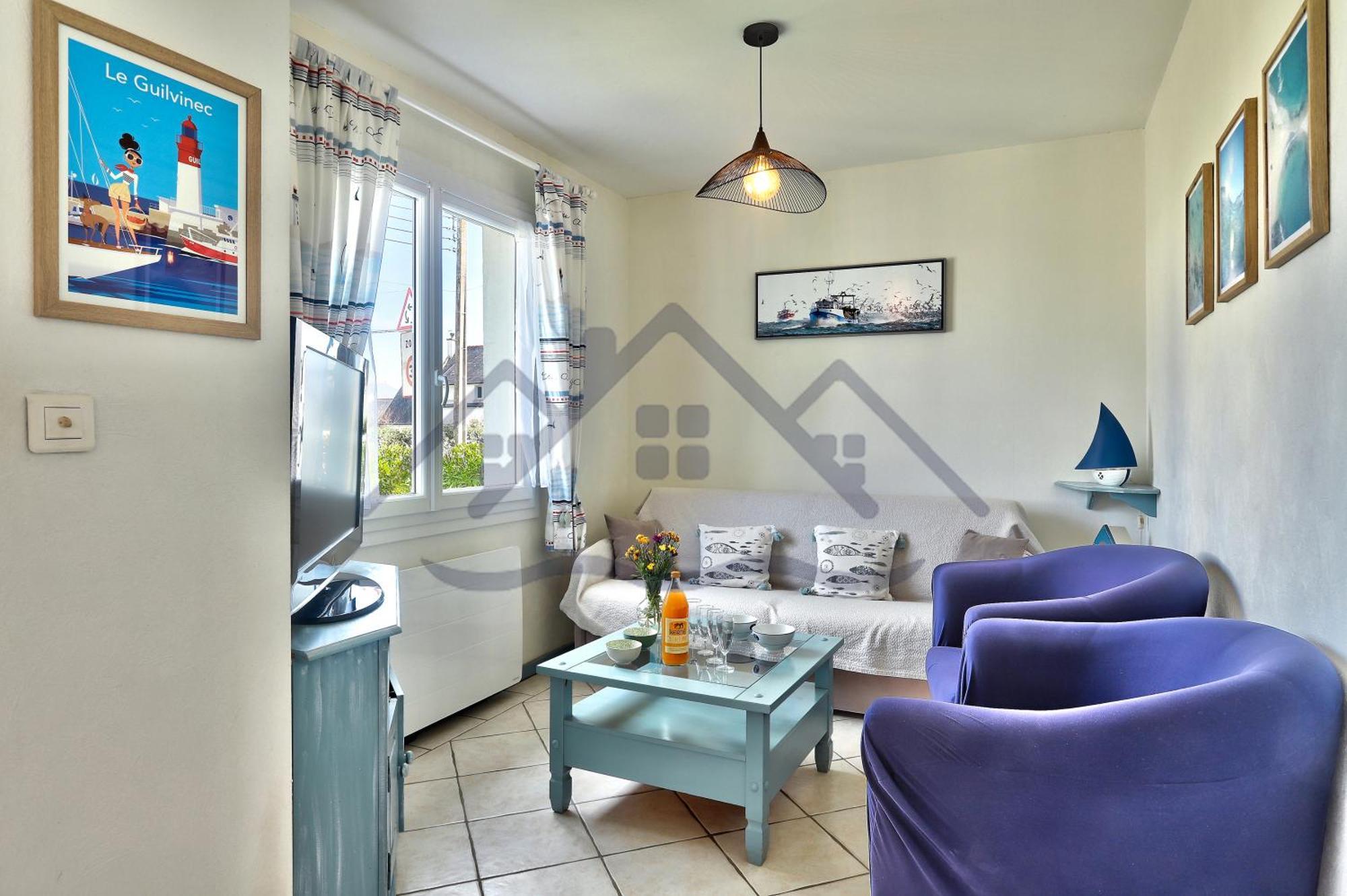 Localise - M3B - Souvenir Du Guil - Maison De Plain-Pied Avec Jardin Clos Au Guilvinec - Tout A Pied, Plages, Port, Centre, Commerces, Marche - Wif Inclus - Linge De Lit Inclus - Animaux Bienvenus Luaran gambar