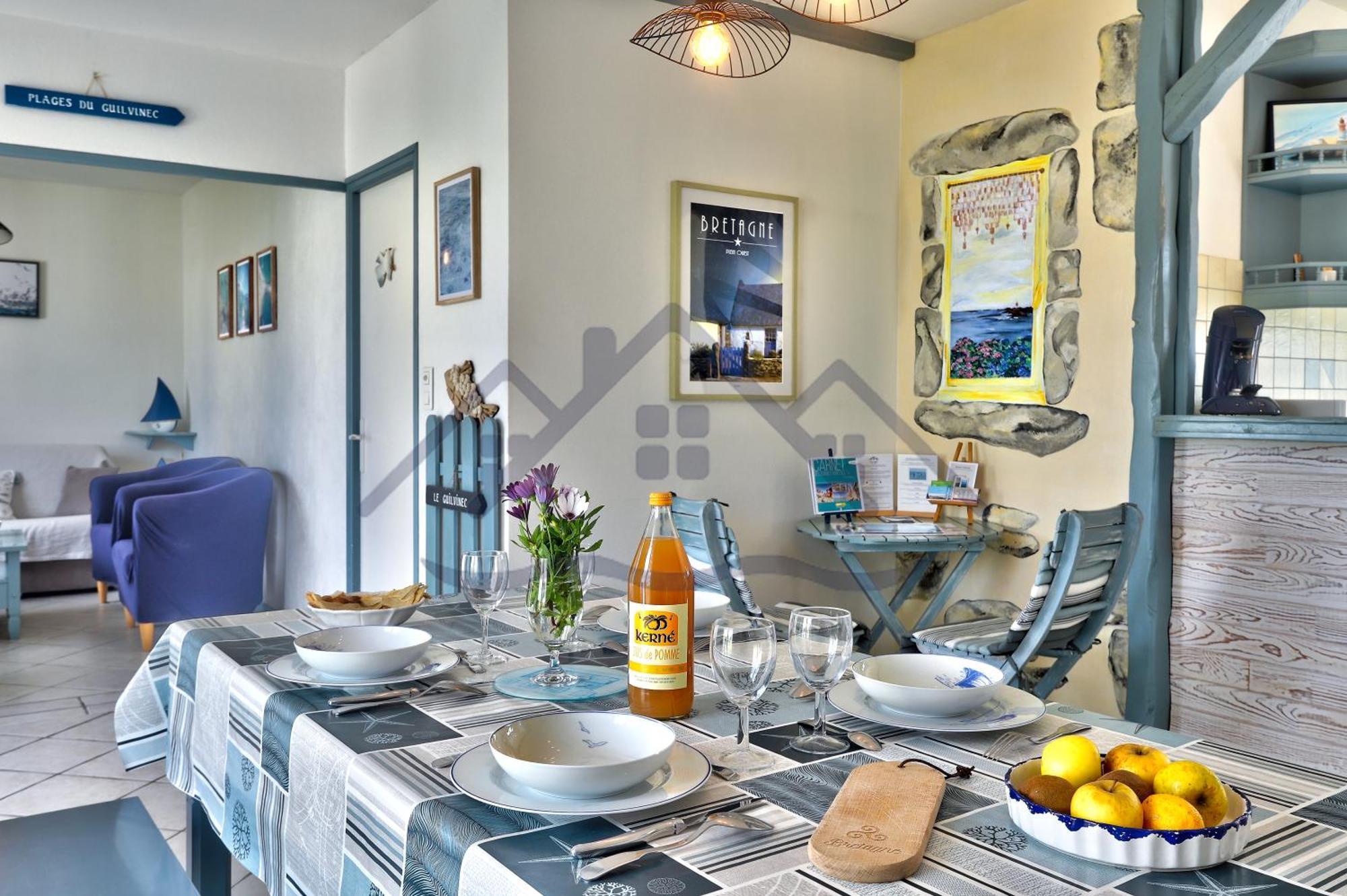 Localise - M3B - Souvenir Du Guil - Maison De Plain-Pied Avec Jardin Clos Au Guilvinec - Tout A Pied, Plages, Port, Centre, Commerces, Marche - Wif Inclus - Linge De Lit Inclus - Animaux Bienvenus Luaran gambar