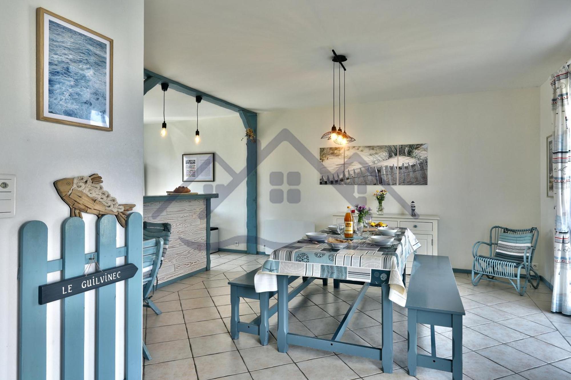 Localise - M3B - Souvenir Du Guil - Maison De Plain-Pied Avec Jardin Clos Au Guilvinec - Tout A Pied, Plages, Port, Centre, Commerces, Marche - Wif Inclus - Linge De Lit Inclus - Animaux Bienvenus Luaran gambar